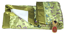 Olive Green butterfly brocade baby blanket