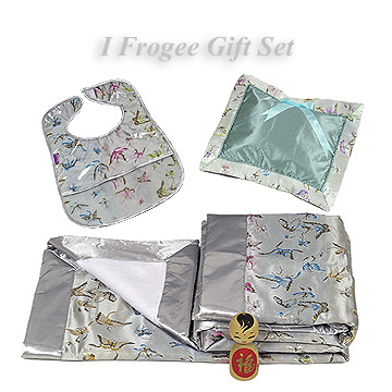 Silver butterfly baby gift set