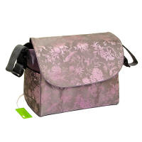 Silver-Pink Brocade Diaper Bag