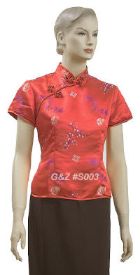 Red-purple Chinese brocade blouses