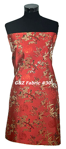 Red-Gold Cherry Blossom Brocade