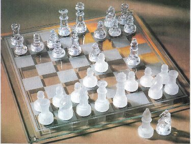 10x10 Glass Chess Set