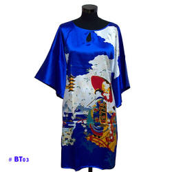 Blue caftan with Geisha image
