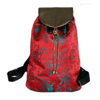 Red brocade small backpacks