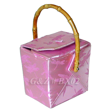 Pink Dragonfly Brocade Take Out Box