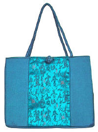 Blue Chinese Calligraphy Totebag