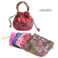 Asian floral brocade purses