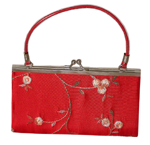 Red asian evening purse