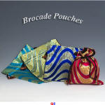 Wave Pattern Brocade Pouches