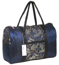Blue Asian brocade travel bags