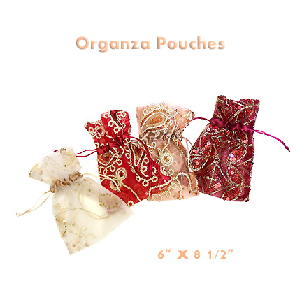Embroidered Organza Pouches