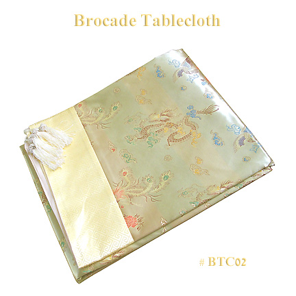 Gold dragon & phoenix brocade tablecloths