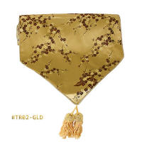 Gold-Red Cherry Blossom Brocade Table Runners