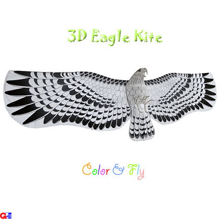 3D Japanese Eagle Kite(uncolored)