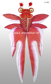 3D Gold Fish Kite - Red