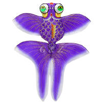 3D gold fish kite - purple