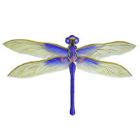 Vivid 3D silk dragonfly kite - purple